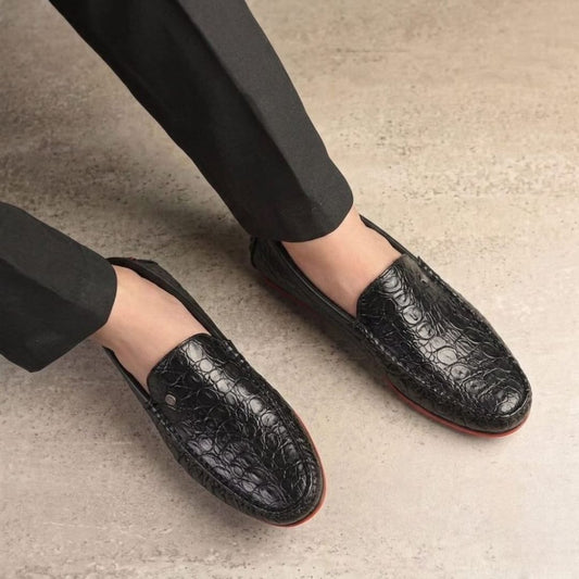 Kavsun Men Croco Loafer Black