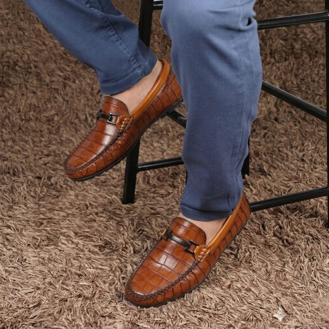 Kavsun Men Square Loafer Tan