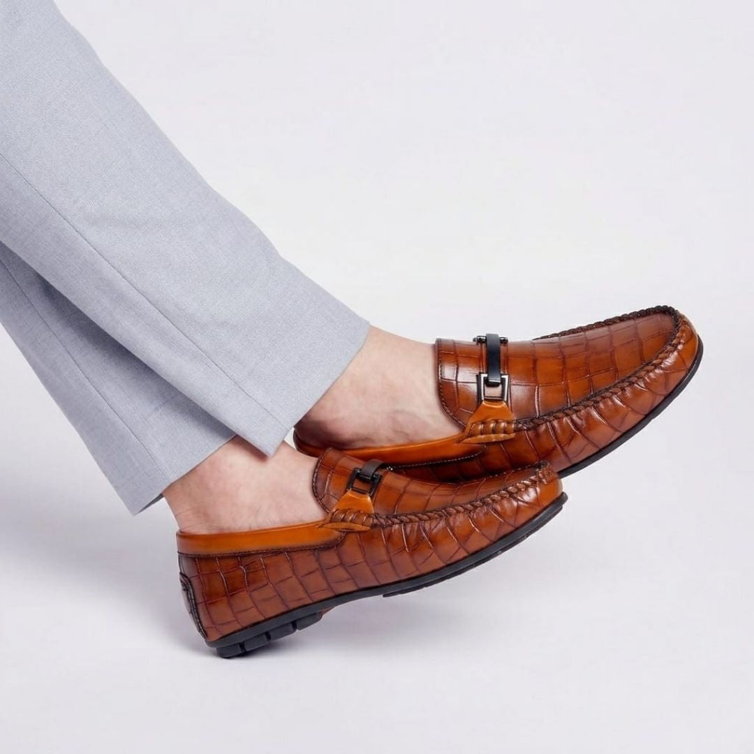 Kavsun Men Square Loafer Tan