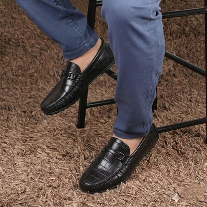 Kavsun Men Square Loafer Black