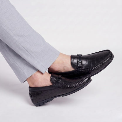 Kavsun Men Square Loafer Black