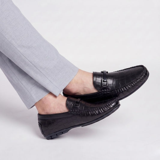 Kavsun Men Square Loafer Black