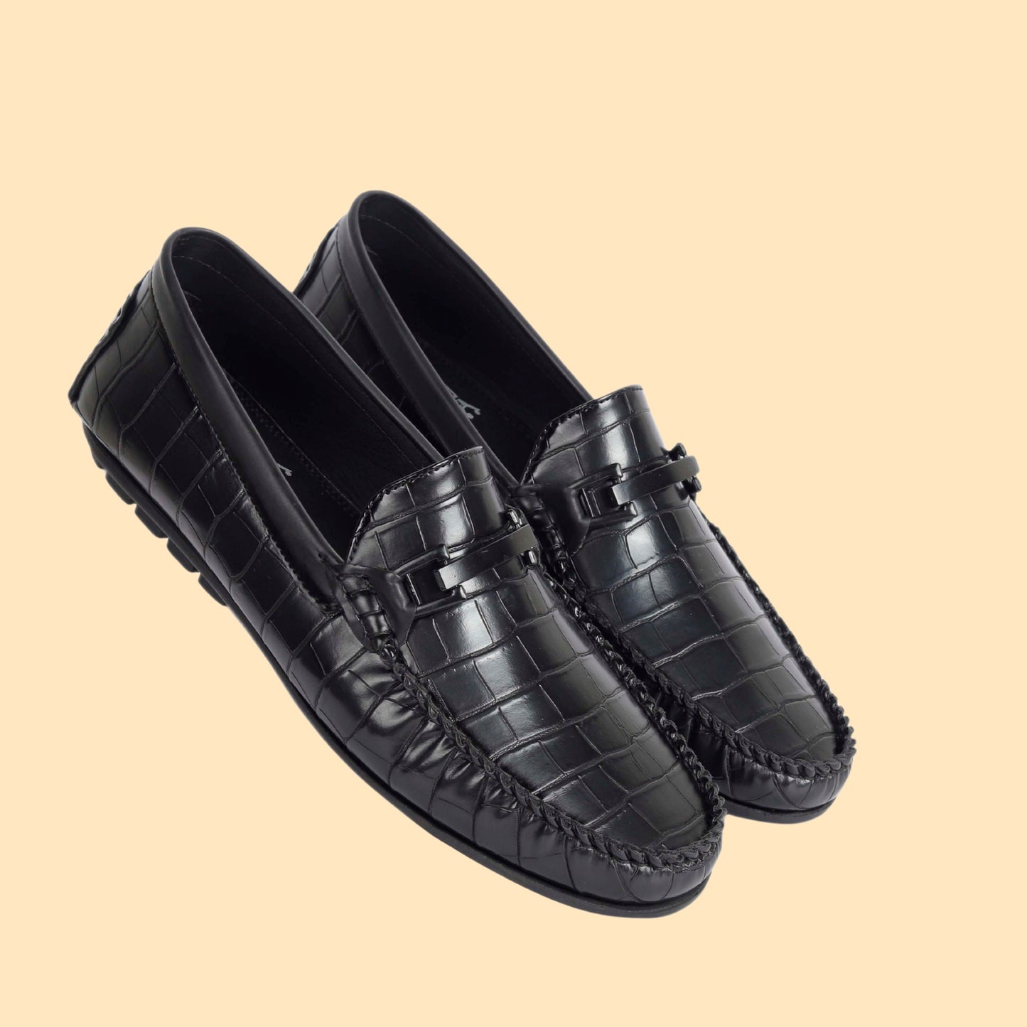 Kavsun Men Square Loafer Black