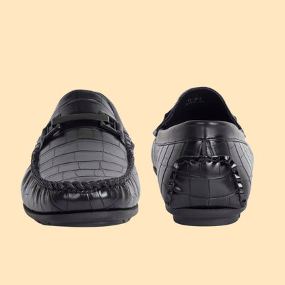 Kavsun Men Square Loafer Black