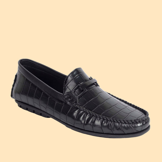 Kavsun Men Square Loafer Black