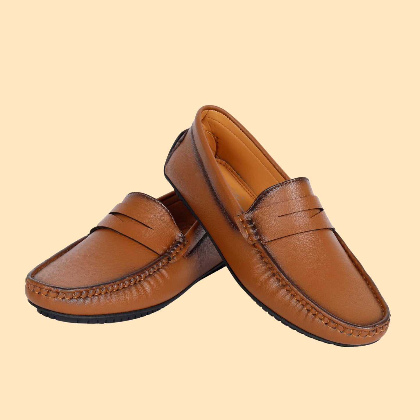 Kavsun Men Matte Finish Loafer Tan