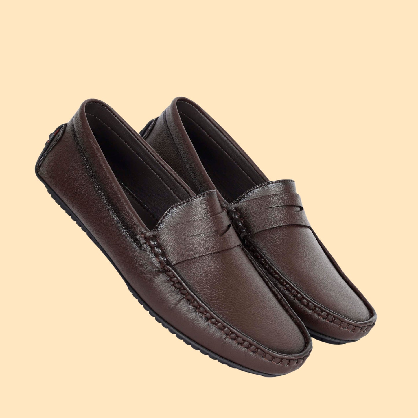 Kavsun Men Matte Finish Loafer Brown