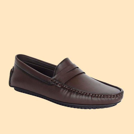 Kavsun Men Matte Finish Loafer Brown