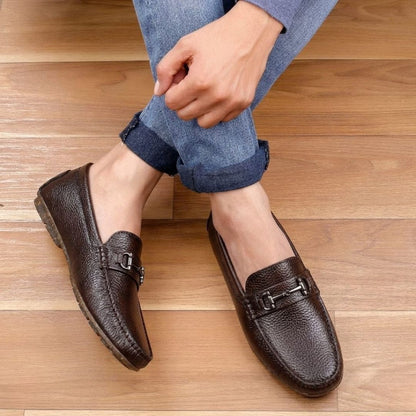 Kavsun Men Texture Loafer Brown