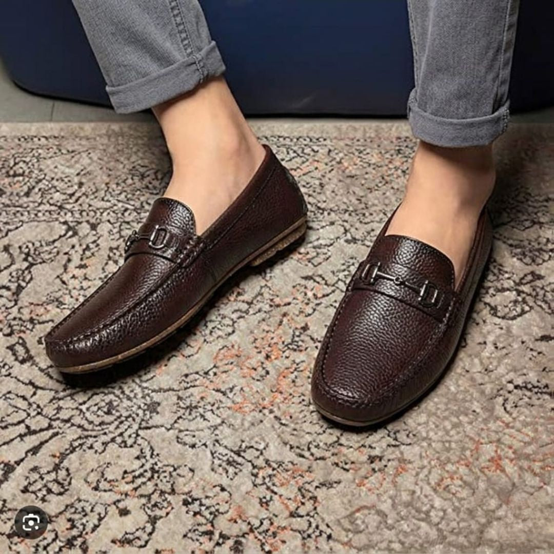 Kavsun Men Texture Loafer Brown