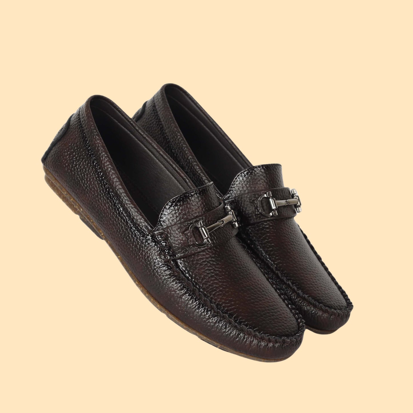 Kavsun Men Texture Loafer Brown