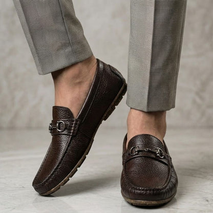 Kavsun Men Texture Loafer Brown