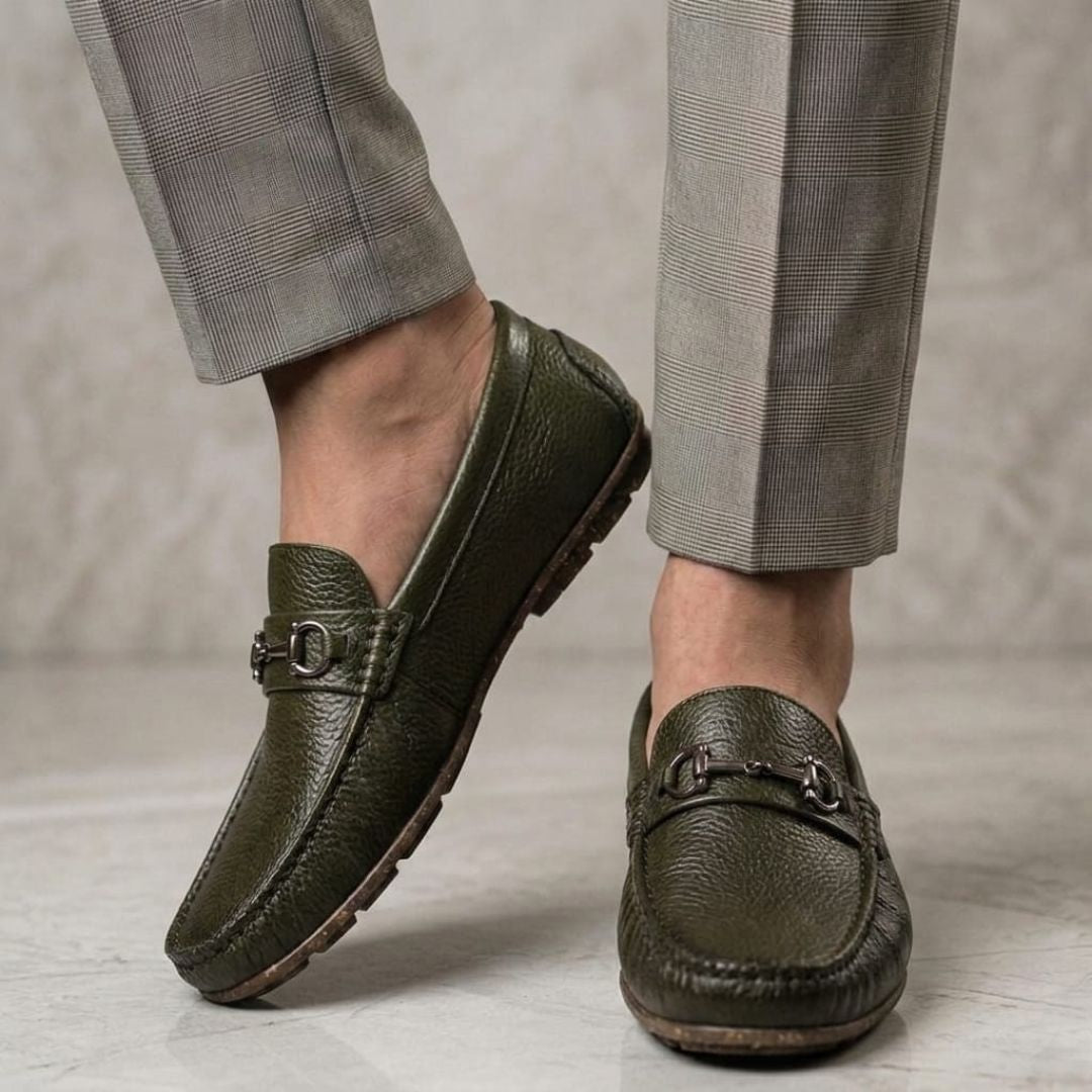 Kavsun Men Texture Loafer Olive