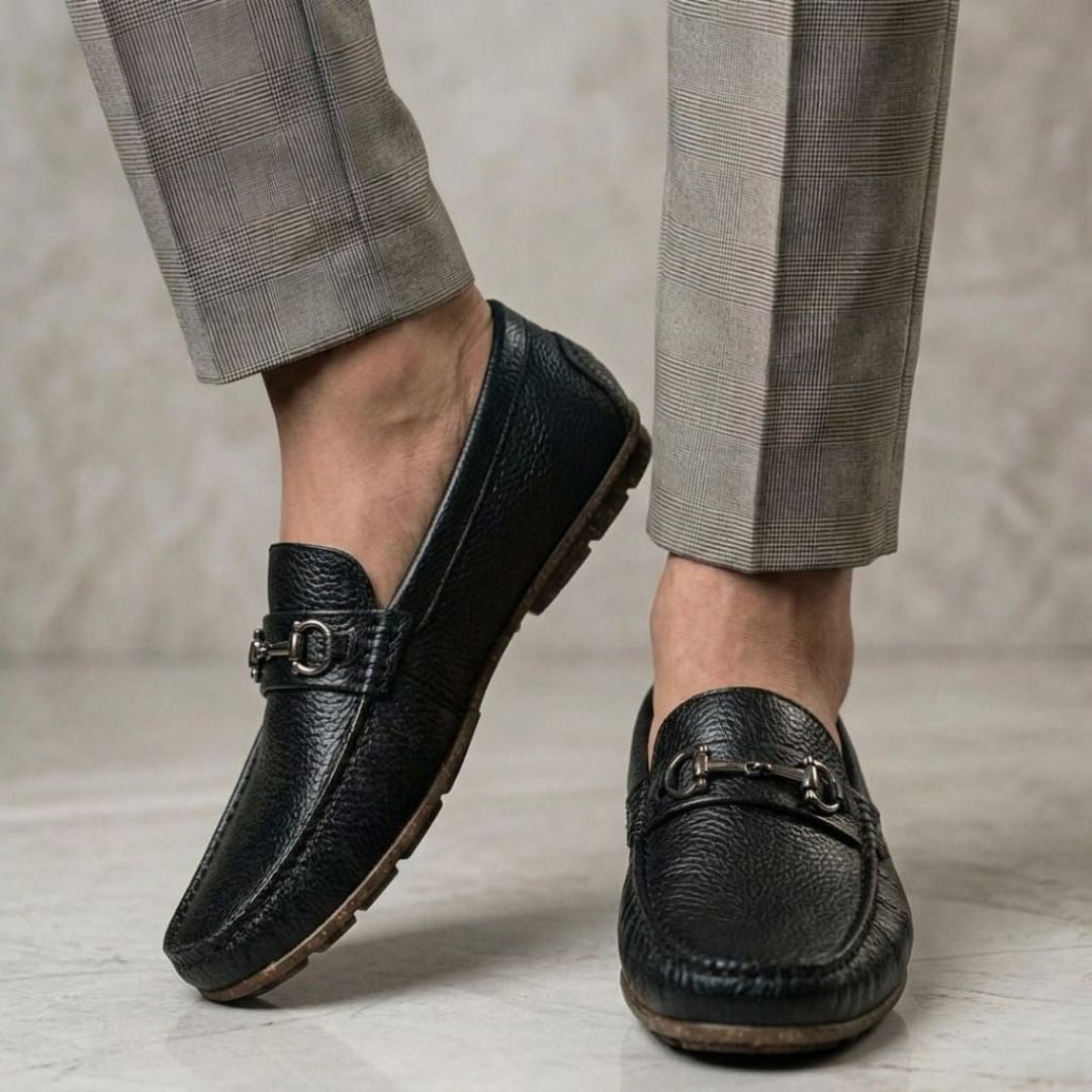 Kavsun Men Texture Loafer Black