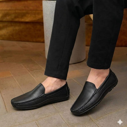 Kavsun Men Driving Loafer Black