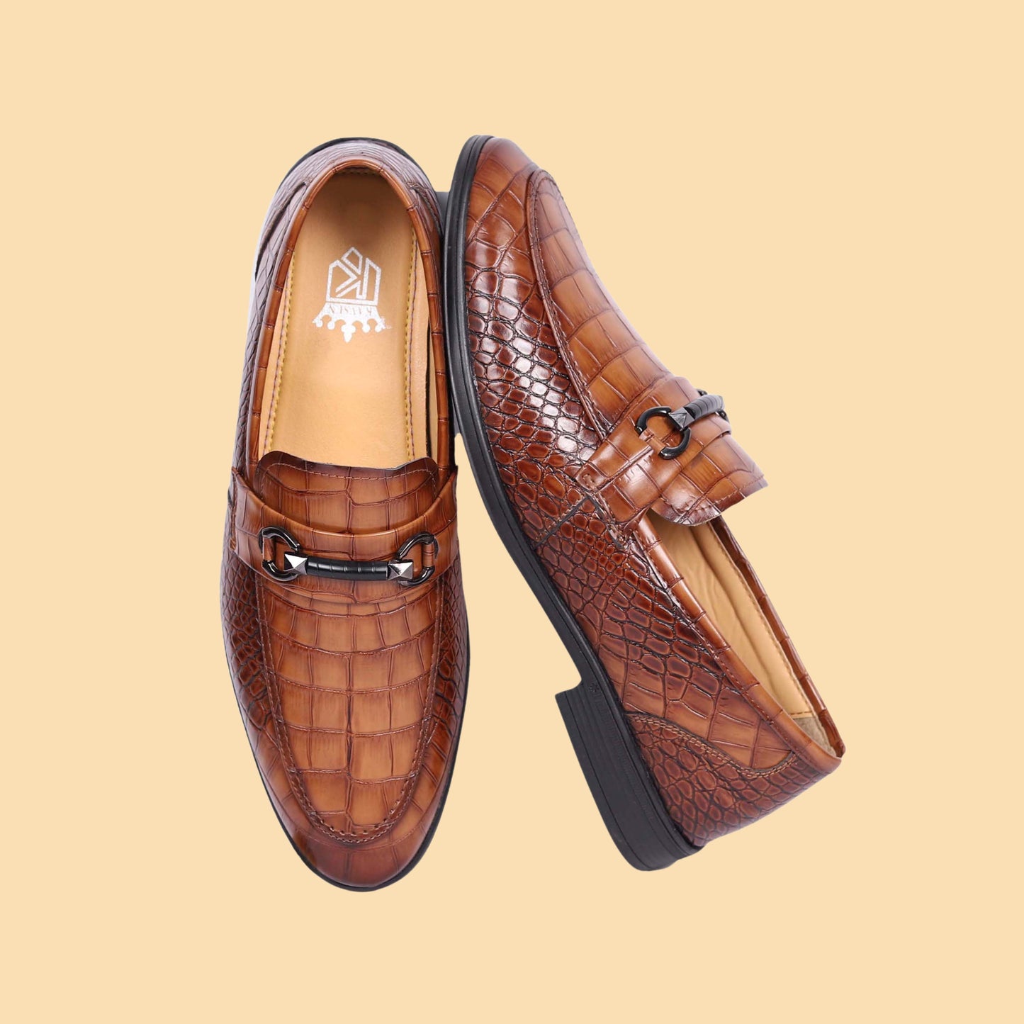 Kavsun Men Loafer Synthetic Slip On Shoe Tan