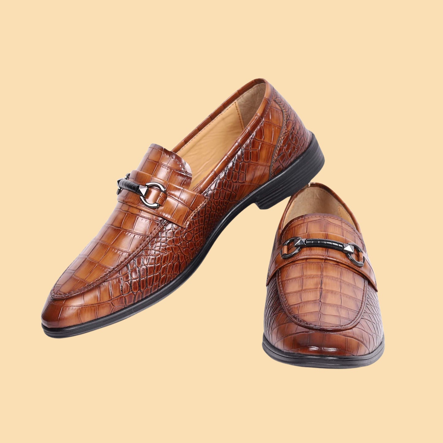Kavsun Men Loafer Synthetic Slip On Shoe Tan