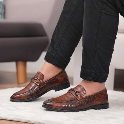 Kavsun Men Loafer Synthetic Slip On Shoe Brown