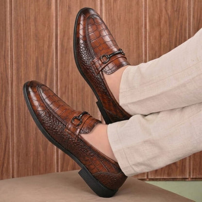 Kavsun Men Loafer Synthetic Slip On Shoe Brown
