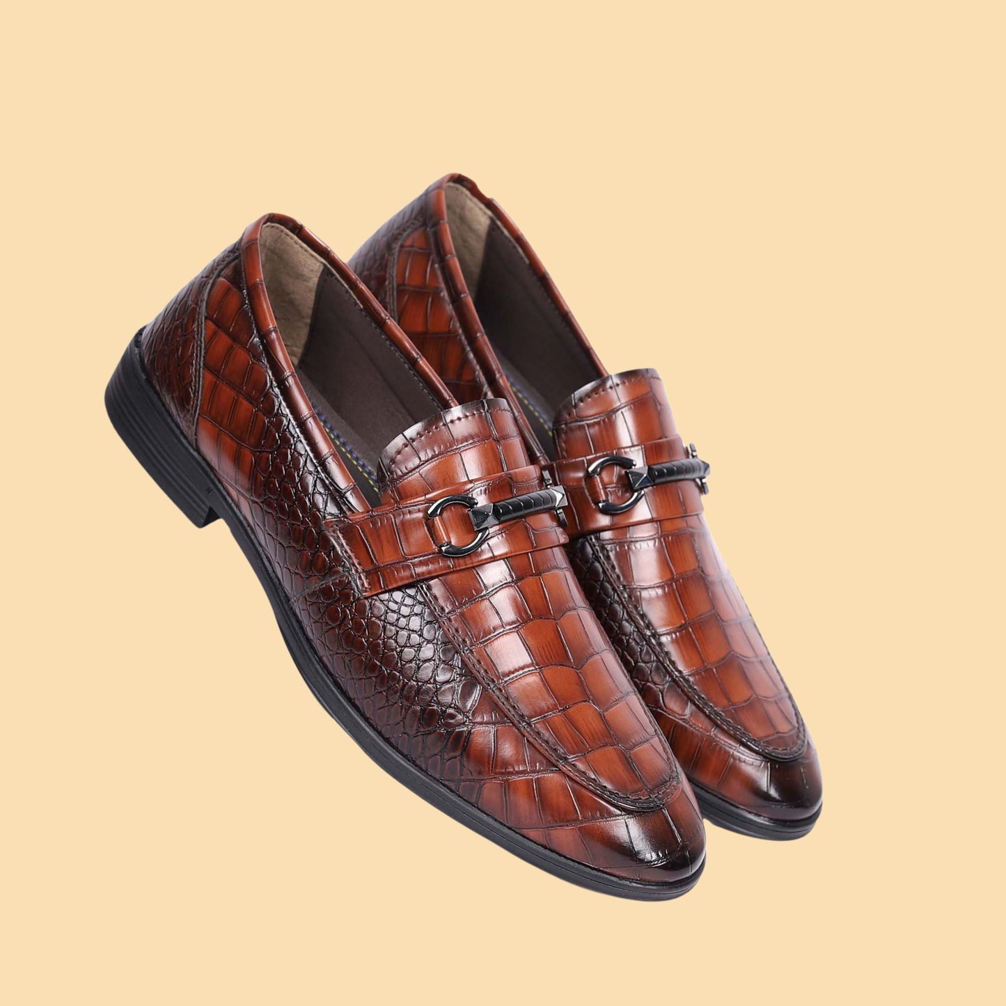 Kavsun Men Loafer Synthetic Slip On Shoe Brown