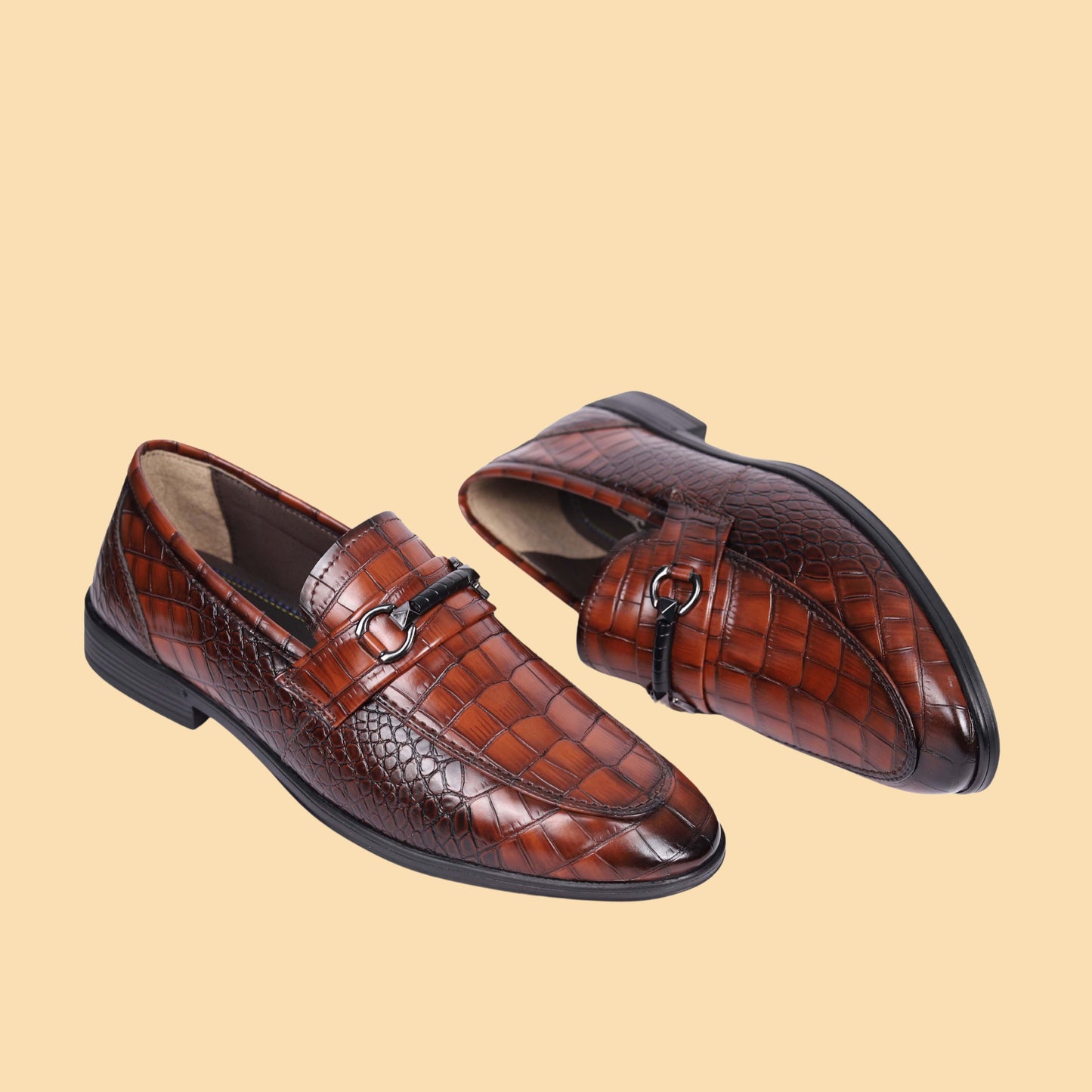Kavsun Men Loafer Synthetic Slip On Shoe Brown