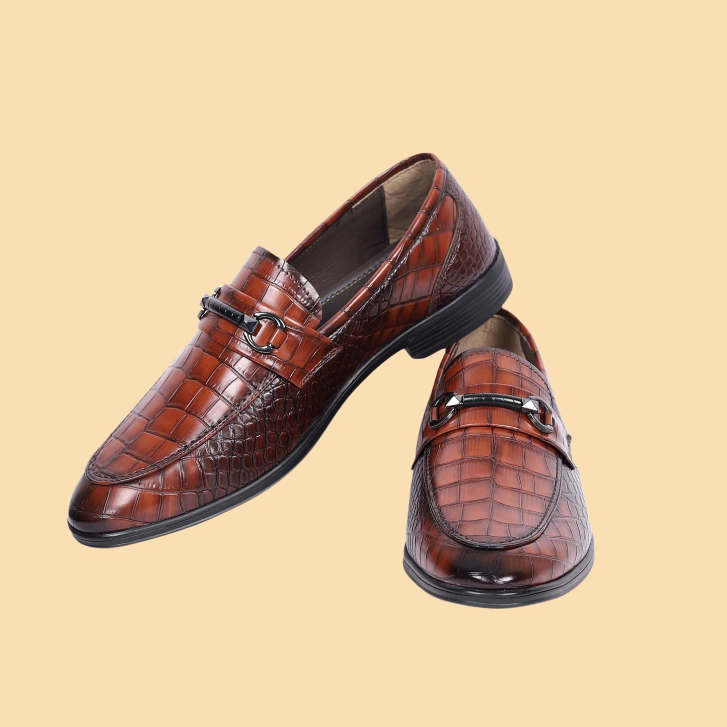 Kavsun Men Loafer Synthetic Slip On Shoe Brown