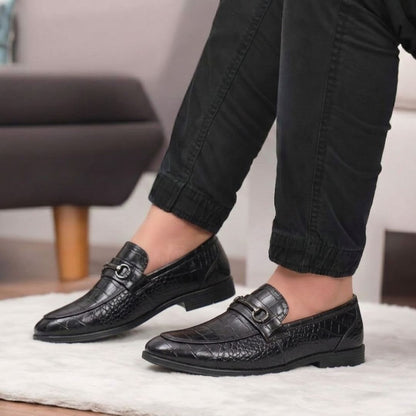 Kavsun Men Loafer Synthetic Slip On Shoe Black