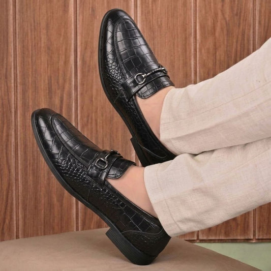 Kavsun Men Loafer Synthetic Slip On Shoe Black