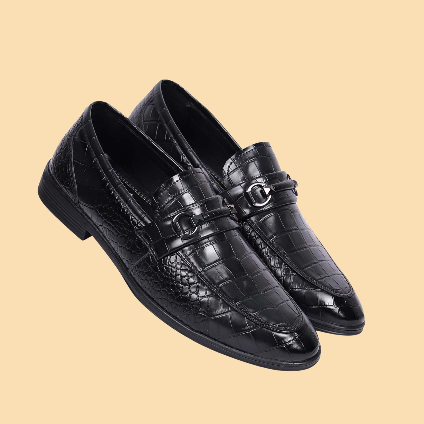 Kavsun Men Loafer Synthetic Slip On Shoe Black