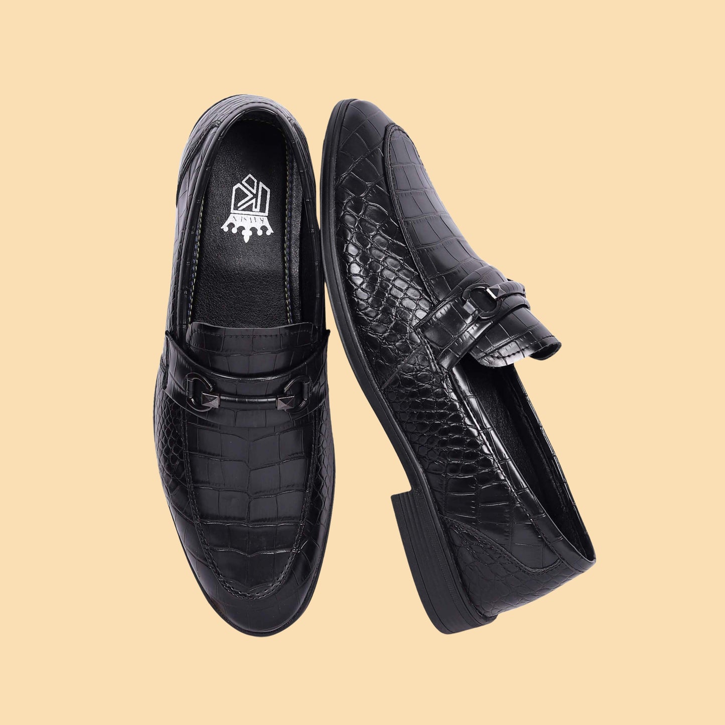 Kavsun Men Loafer Synthetic Slip On Shoe Black