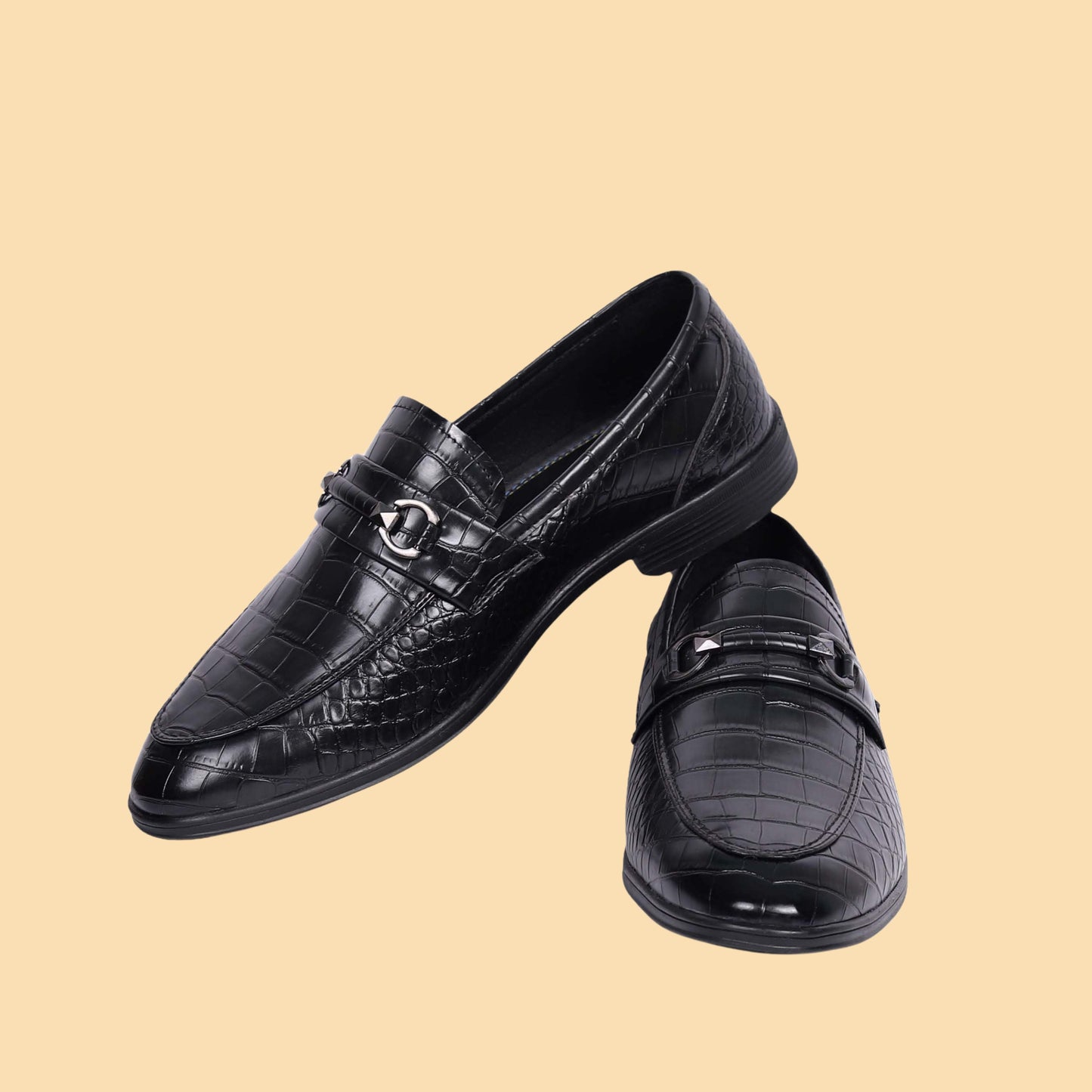 Kavsun Men Loafer Synthetic Slip On Shoe Black