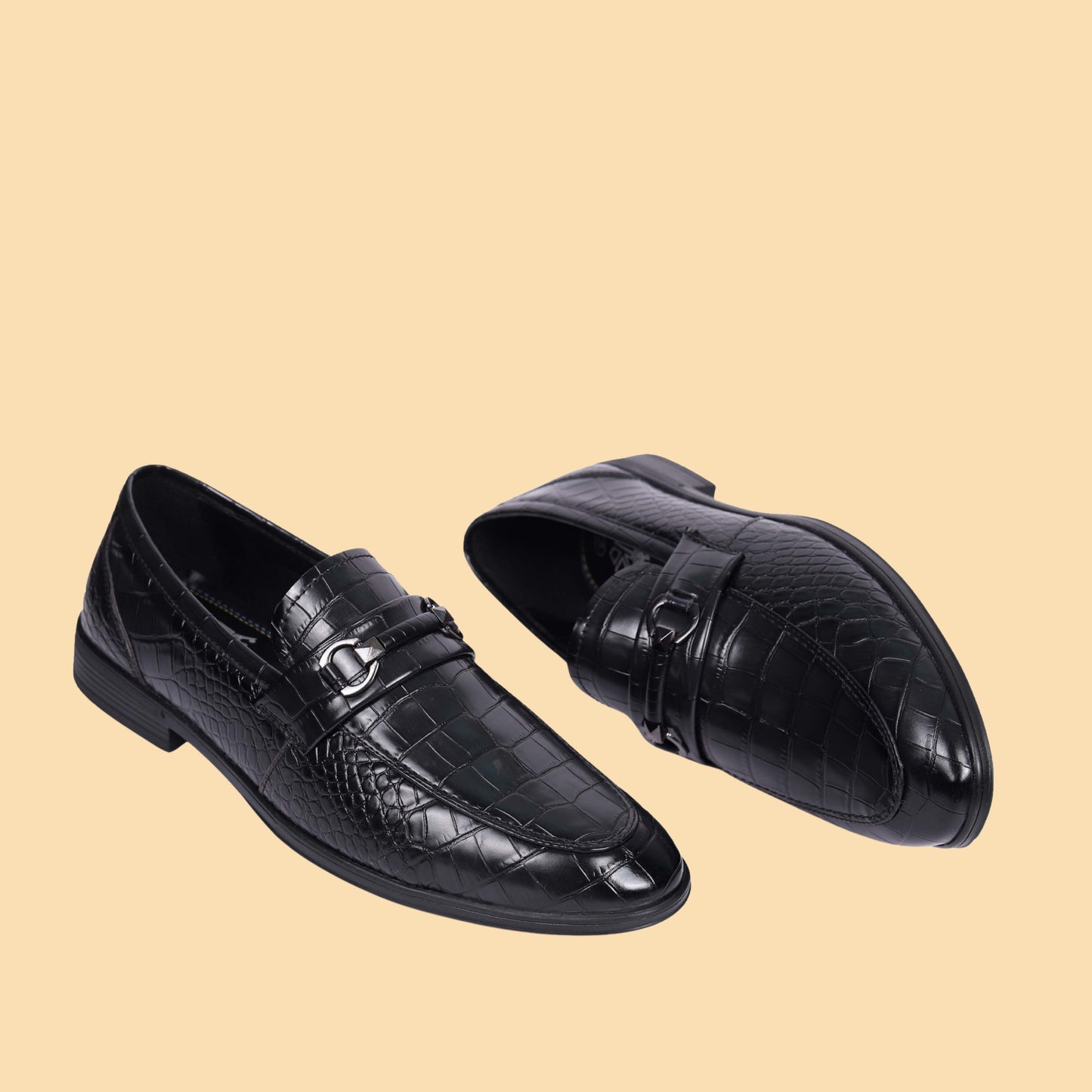 Kavsun Men Loafer Synthetic Slip On Shoe Black