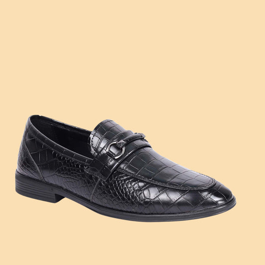 Kavsun Men Loafer Synthetic Slip On Shoe Black