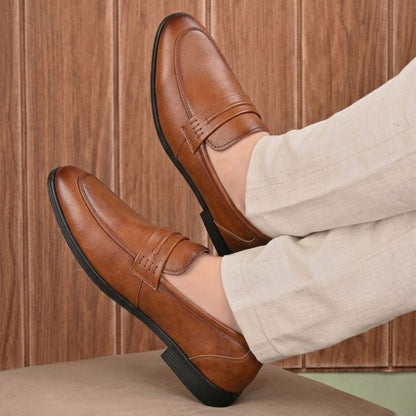 Kavsun Men Loafer Flexible Slip On Shoe Tan