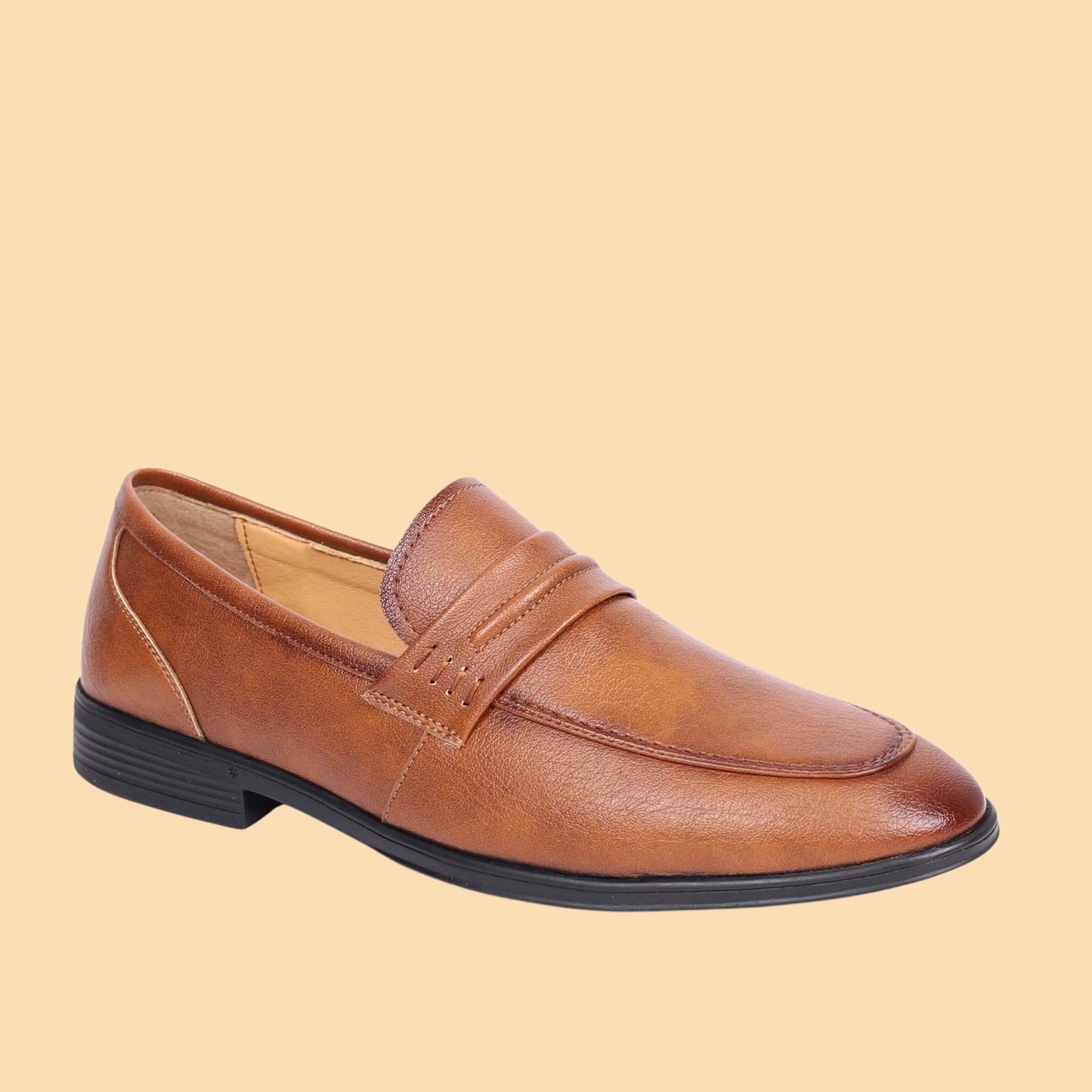 Kavsun Men Loafer Flexible Slip On Shoe Tan