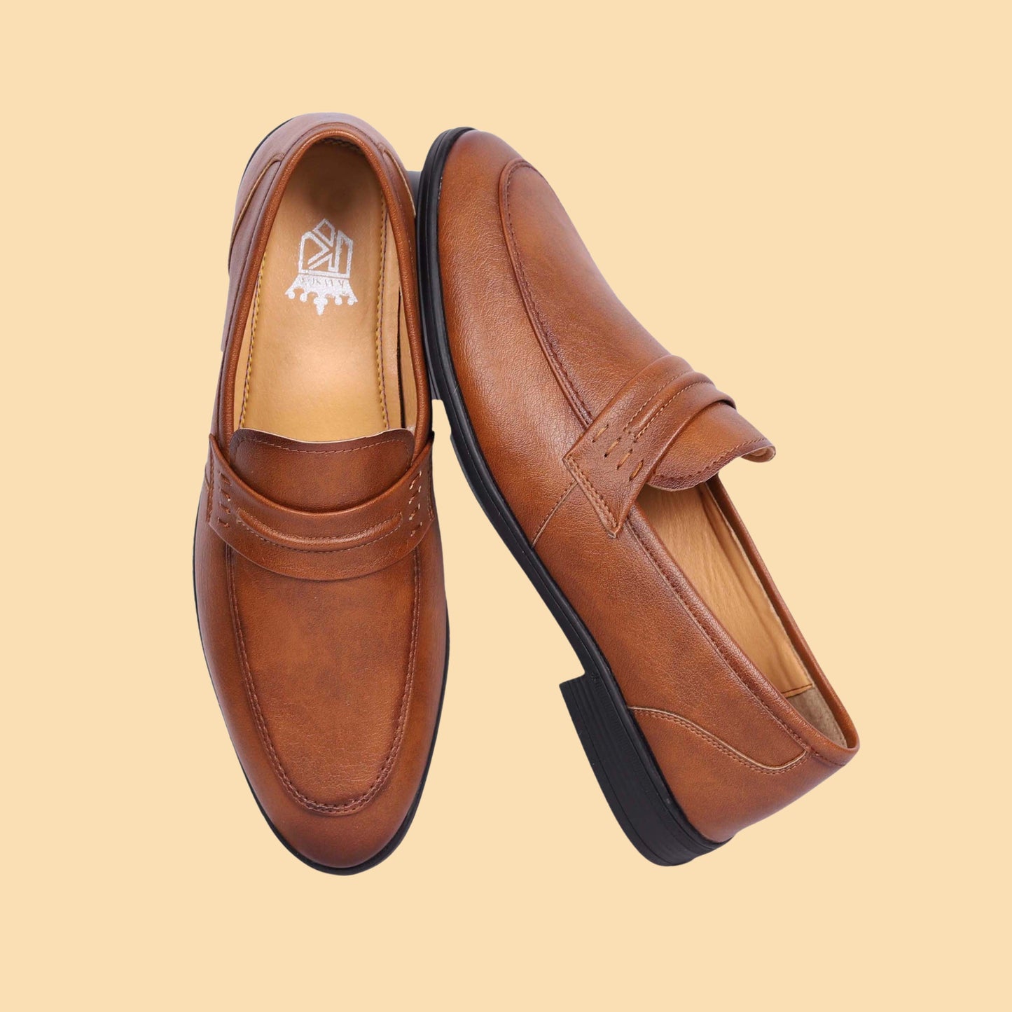 Kavsun Men Loafer Flexible Slip On Shoe Tan