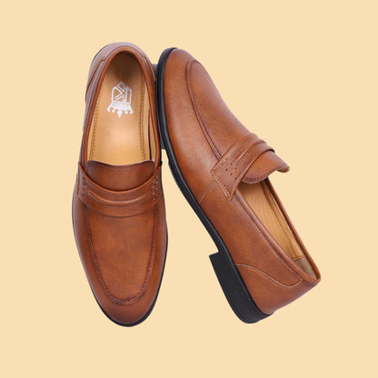 Kavsun Men Loafer Flexible Slip On Shoe Tan