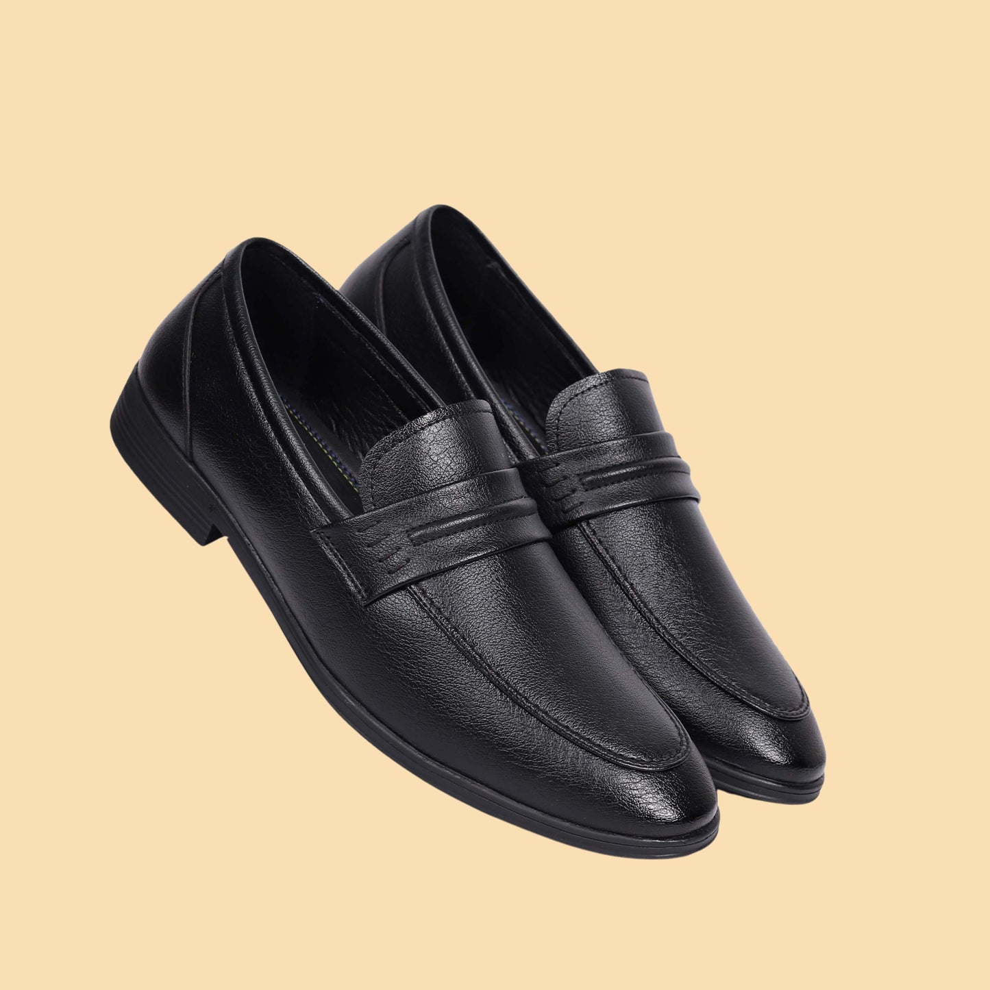 Kavsun Men Loafer Flexible Slip On Shoe Black