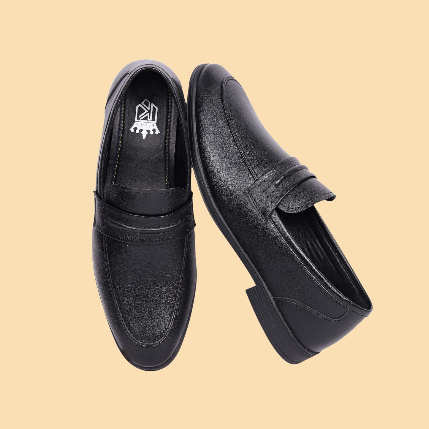 Kavsun Men Loafer Flexible Slip On Shoe Black