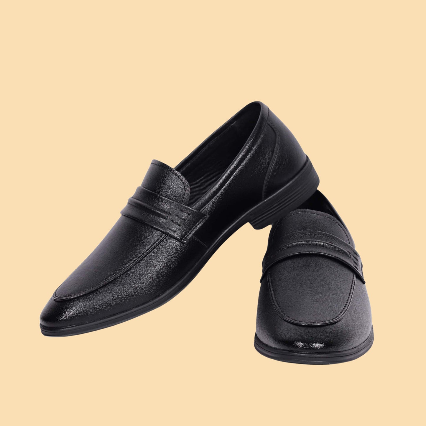 Kavsun Men Loafer Flexible Slip On Shoe Black