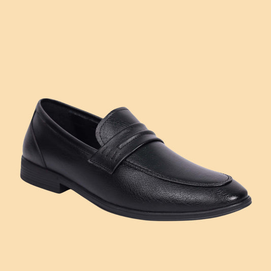 Kavsun Men Loafer Flexible Slip On Shoe Black