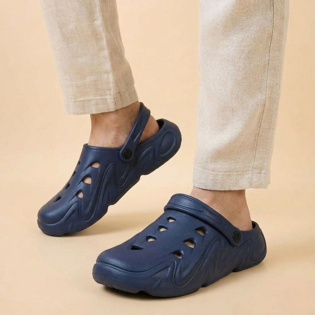 KAVSUN Men EVA Clog Sandals Adjustable Strap Casual Wear Blue KV3048