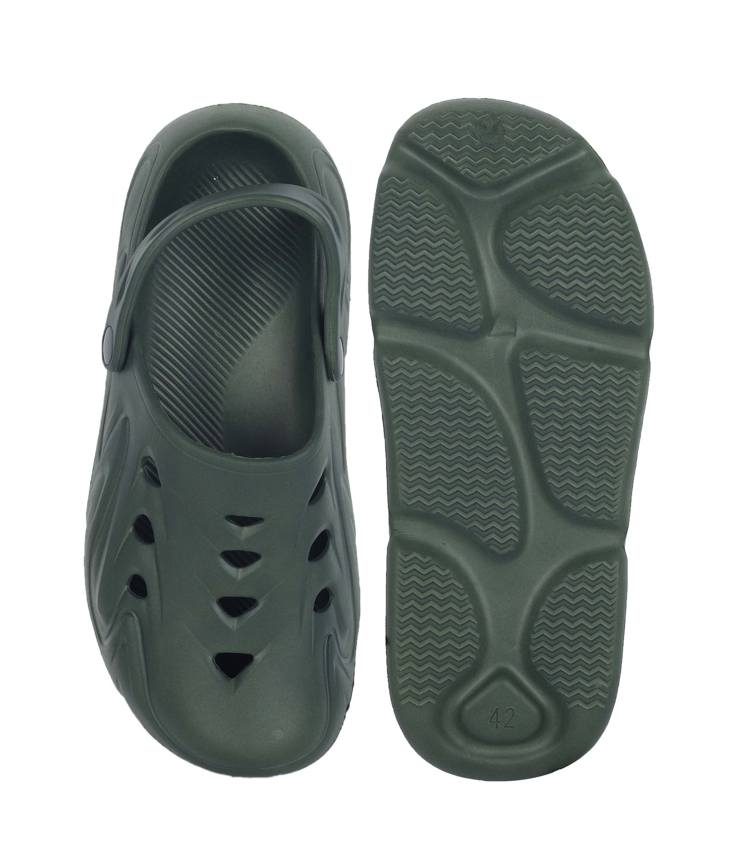 KAVSUN Men EVA Clog Sandals Adjustable Strap Casual Wear Green KV3049