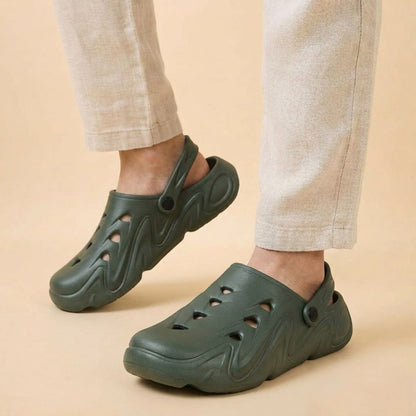 KAVSUN Men EVA Clog Sandals Adjustable Strap Casual Wear Green KV3049