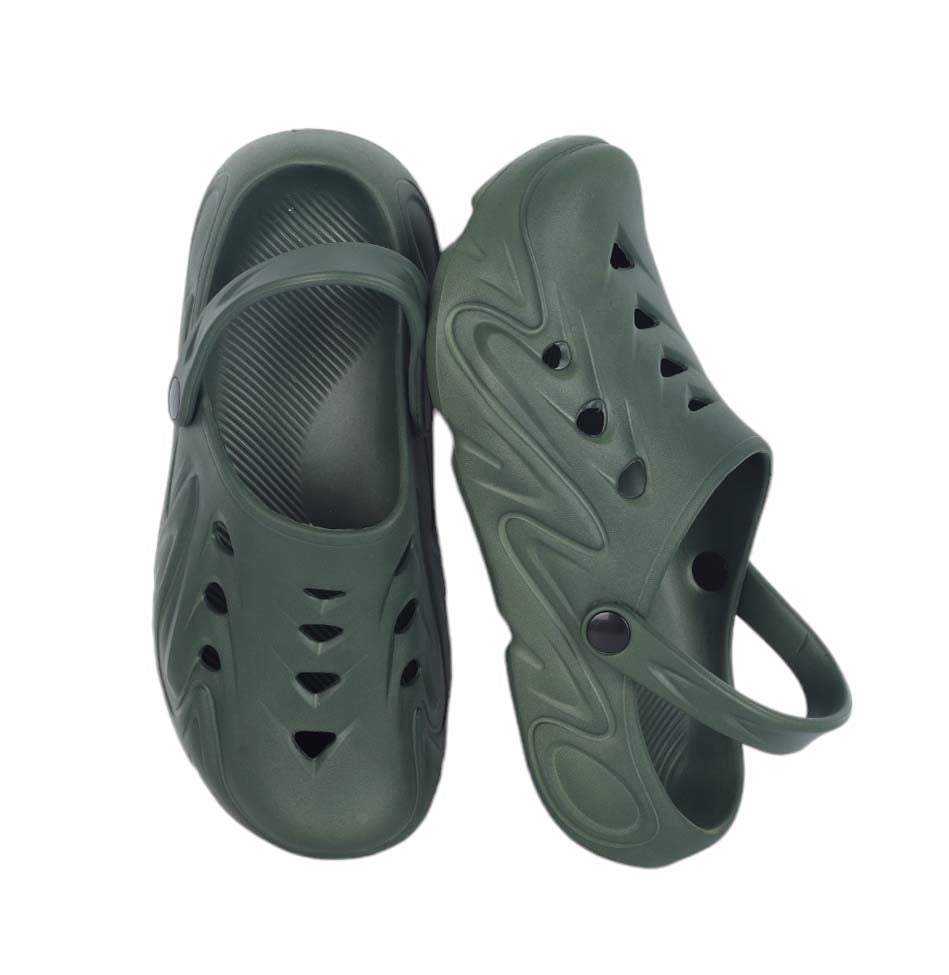 KAVSUN Men EVA Clog Sandals Adjustable Strap Casual Wear Green KV3049