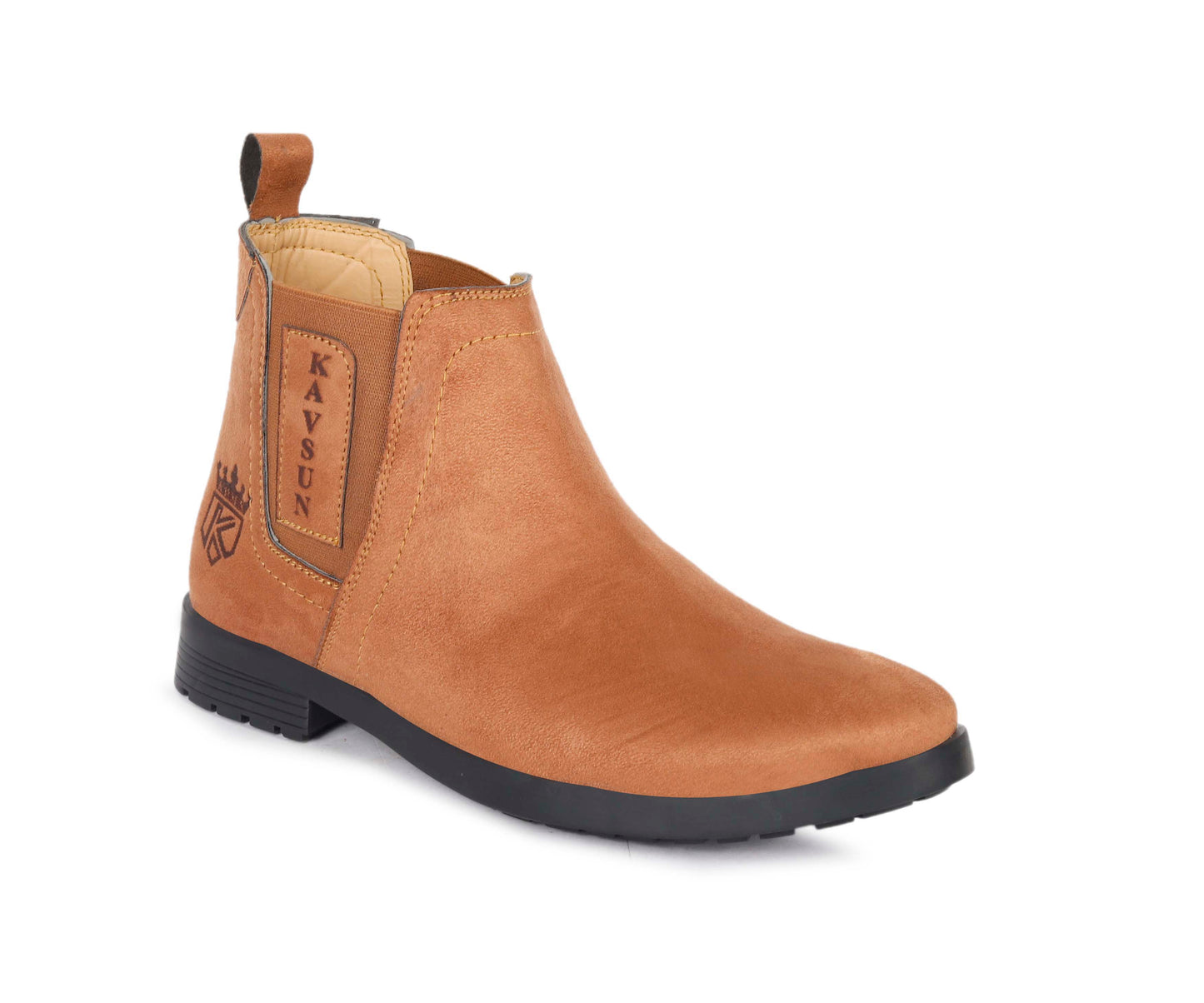 Kavsun Men Chelsea Suede Ankle Boot Tan KV4000