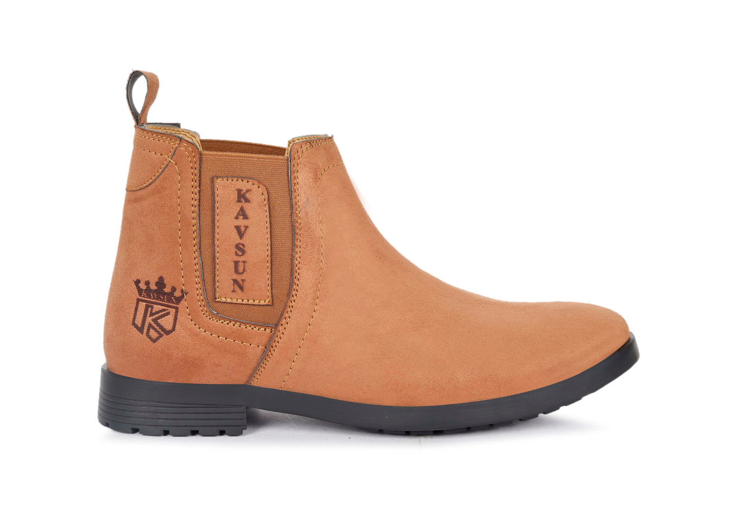 Kavsun Men Chelsea Suede Ankle Boot Tan KV4000