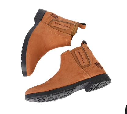 Kavsun Men Chelsea Suede Ankle Boot Tan KV4000
