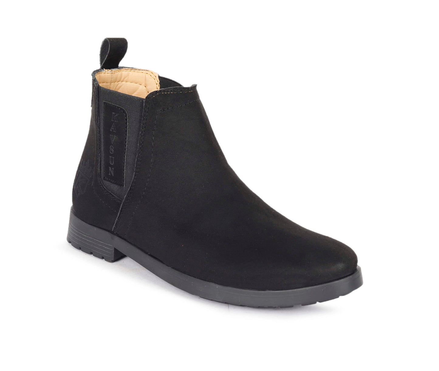 Kavsun Men Chelsea Suede Ankle Boot Black KV4001