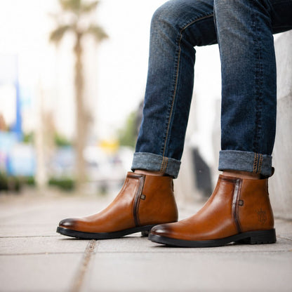 Kavsun Men Chelsea Ankle Boot Tan KV4002